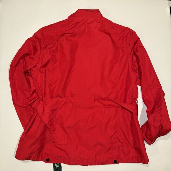 NWT Lauren Ralph Lauren Active Coat Red Long Front Snap Zip Belt Jacket Women XL - Picture 10 of 10